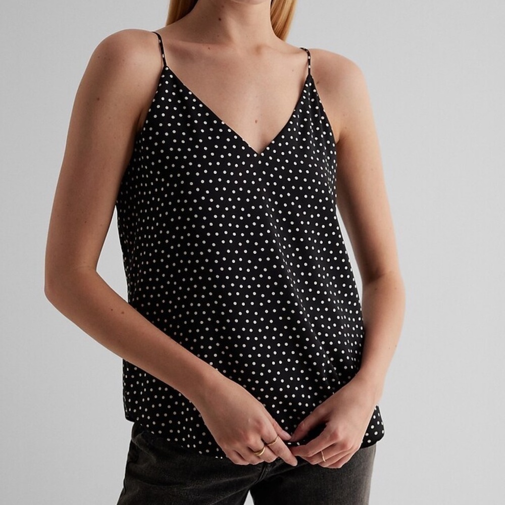 Express Black Polka Dot Women's Top